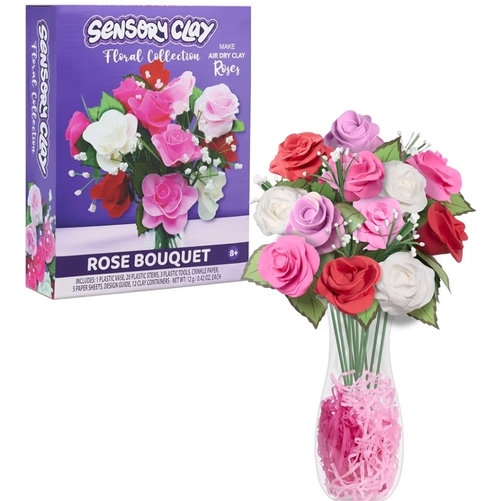 Sensory Clay Rose Bouquet Kit - Opened But Not Used